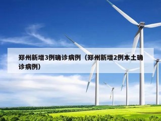 郑州新增3例确诊病例（郑州新增2例本土确诊病例）