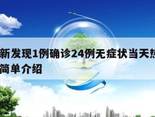湖北新发现1例确诊24例无症状当天热点㊙️的简单介绍