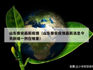 山东泰安最新疫情（山东泰安疫情最新消息今天新增一例在哪里）